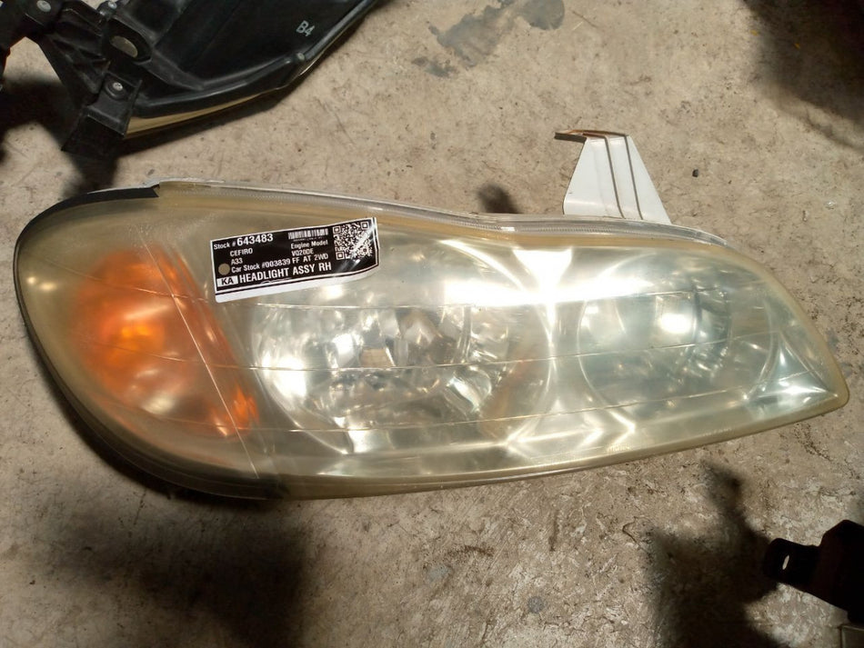 [HEADLIGHT ASSY RH]NISSAN CEFIRO A33 2001 VQ20DE FF AT 2WD #0003244643483