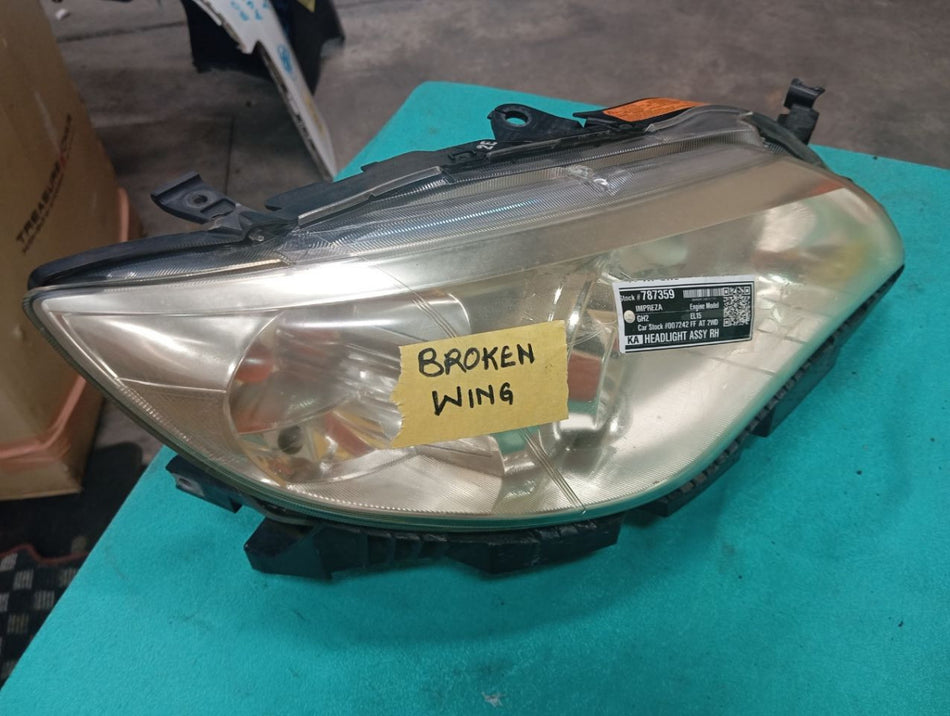 [HEADLIGHT ASSY RH]SUBARU IMPREZA GH2 2008 EL15 FF AT 2WD #000324B787359