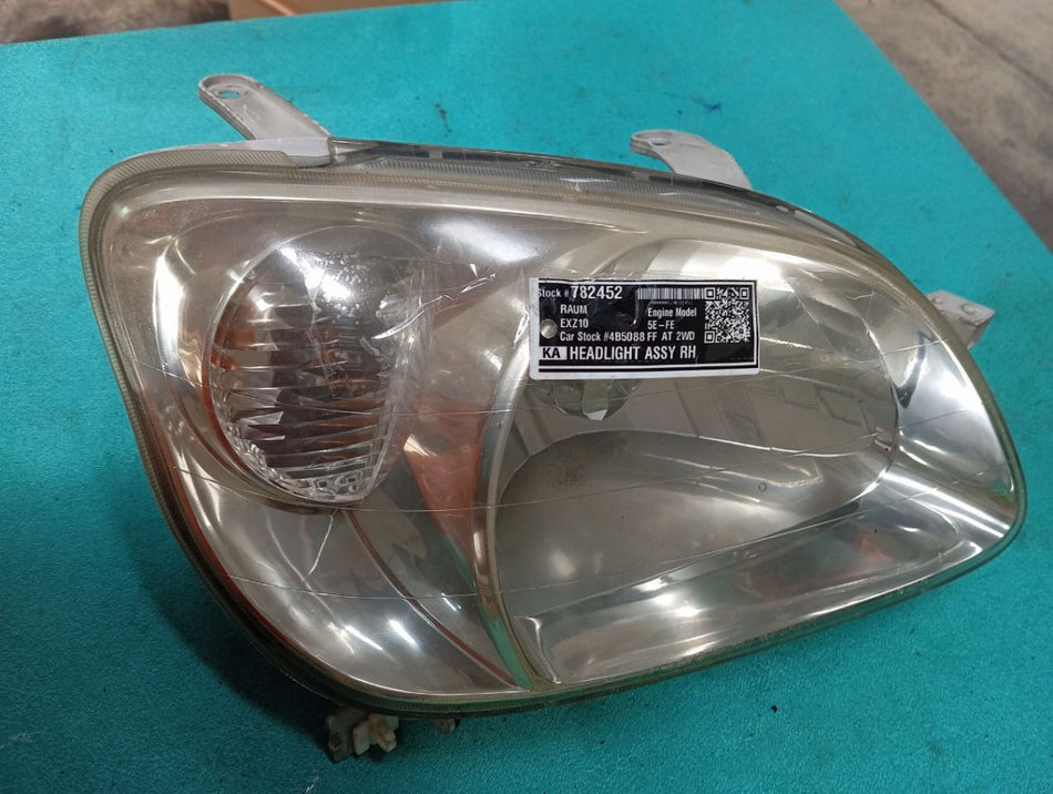 [HEADLIGHT ASSY RH]TOYOTA RAUM EXZ10 1998 5E-FE FF AT 2WD #000324B782452